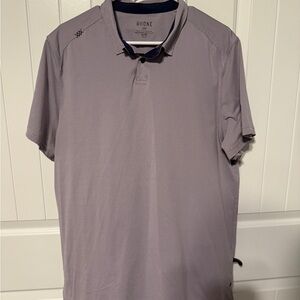 RHONE  Commuter Polo Men’s Lilac Button-Down Shirt with Navy Trim